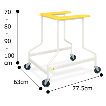 S型歩行器 TB-1421 施設向け車輪付歩行器
のサイズ