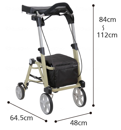 前腕支持歩行車 シトレア WAW23の寸法図