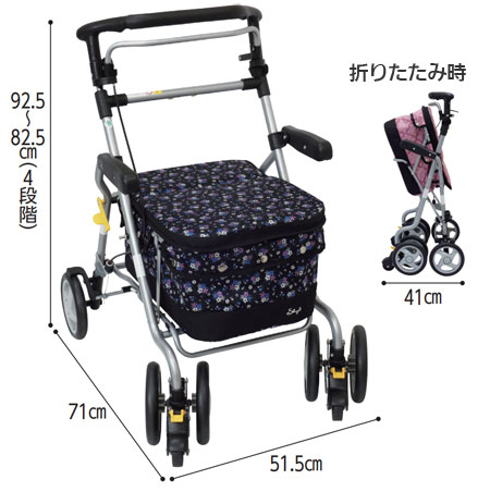 ダンサーBOX スタンダードシルバーカーの寸法図