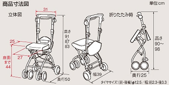 シルバーカー さんぽっぽの説明