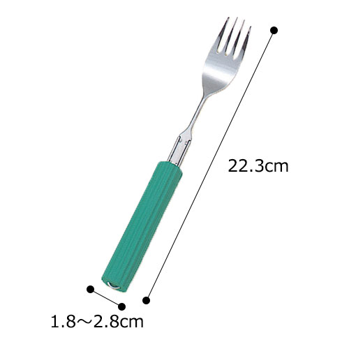 介護食器 曲げ曲げハンドルスポンジ付き（フォーク大） 2本セット