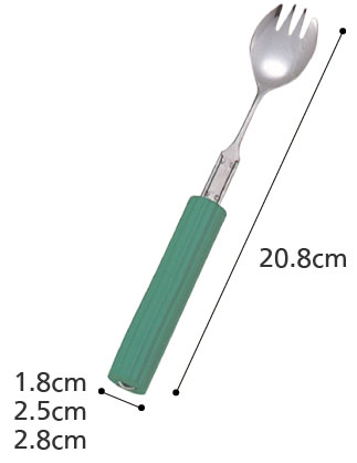 介護食器 曲げ曲げハンドルスポンジ付(スプーン・フォーク兼用小) 2本セット