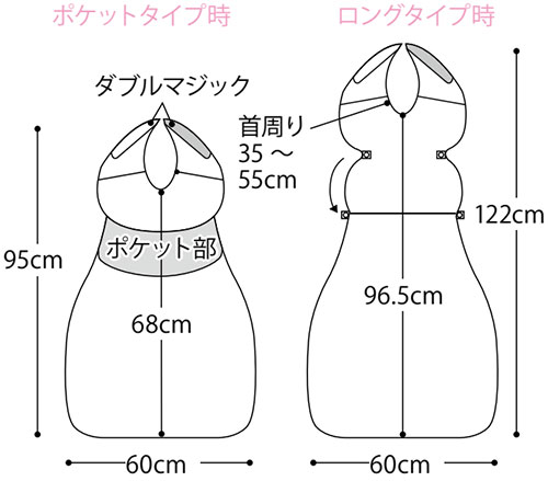 食事用エプロン ポケットオープンタイプ 2枚セット 6073の説明