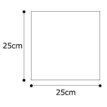 ネオガーゼC 25cmX25cm 1パック200枚入り×4パックセットの寸法図