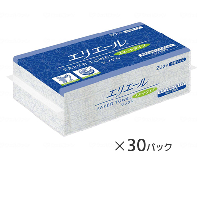 エリエール ペーパータオル スマートタイプシングル 中判 1ケース（200枚入り×30パック）の説明