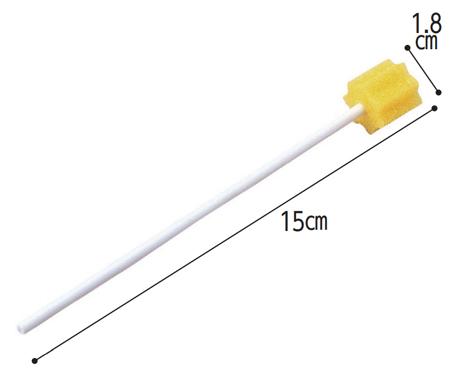 口腔ケアスポンジ ハミングッド 50本入り×2セット(計100本）の寸法図