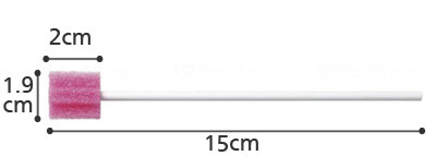 口腔ケア用スポンジブラシ サクラ 250本入 SAK250の寸法図