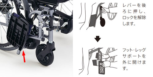 ミキ 在宅向き超軽量コンパクト自走型車椅子 CRT-3-CZ モジュールタイプ ウイング・スイングアウト