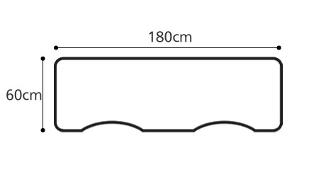 介介護・福祉施設向け 高さ調節用ハイアジャスター付テーブルHJタイプ変形型180×60 HJ-1860Q
