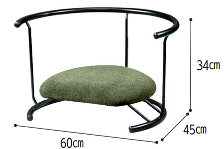 背付 座ユー 座椅子の寸法図
