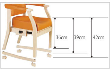 座面高の3段階調整