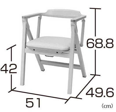 木製折りたたみチェア KD-480の寸法図