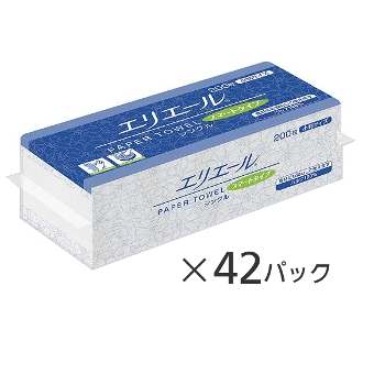 エリエール ペーパータオル スマートタイプシングル 小判 1ケース（200枚入り×42パック）