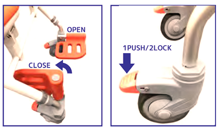 移動もできるシャワーチェア　ウーゴ君（SCA-01）の説明