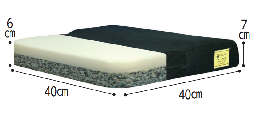 ヨッコイショクッション N-1 車いすクッションの寸法図
