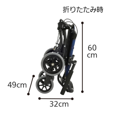 【非課税】コンパクト介助車 テイクアルファ (介助式・背固定) ノーパンクタイヤの説明