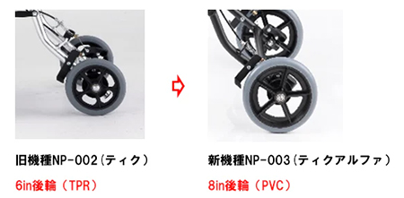 【非課税】コンパクト介助車 テイクアルファ (介助式・背固定) ノーパンクタイヤの説明